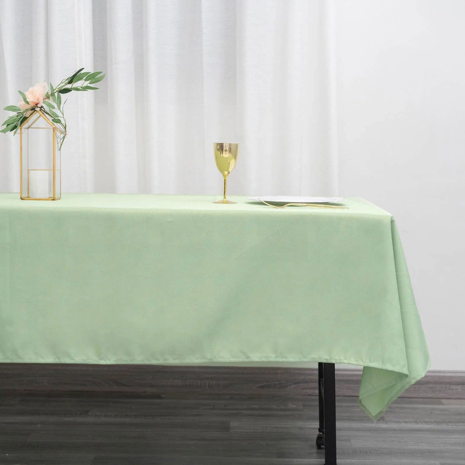 Balsacircle 60X102-Inch Sage Green Rectangle Polyester Tablecloth Table Cover Linens For Wedding Party Events Kitchen Dining